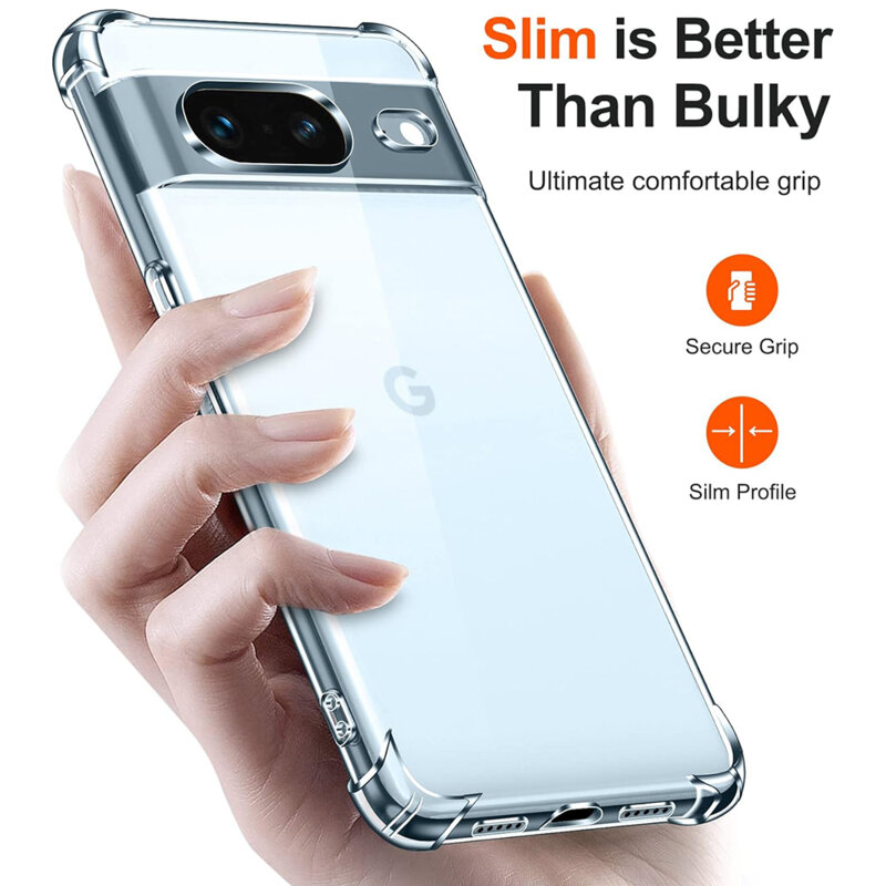Husa Google Pixel 8a Techsuit Shockproof Clear Silicone, transparenta