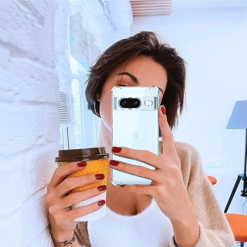 Husa Google Pixel 8a Techsuit Shockproof Clear Silicone, transparenta