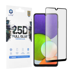 Folie sticla Samsung Galaxy A22 4G Lito 2.5D Full Glue, negru