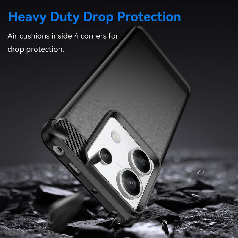 Husa Xiaomi Redmi 13C 5G Techsuit Carbon Silicone, negru