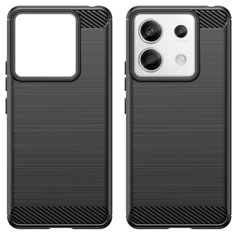Husa Xiaomi Poco M6 Techsuit Carbon Silicone, negru