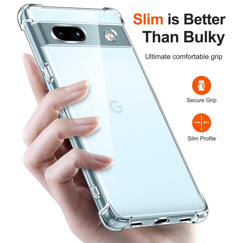 Husa Google Pixel 7a Techsuit Shockproof Clear Silicone, transparenta