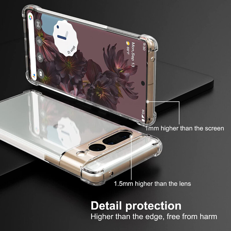Husa Google Pixel 7 Pro Techsuit Shockproof Clear Silicone, transparenta