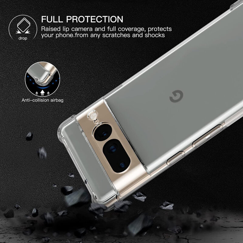 Husa Google Pixel 7 Pro Techsuit Shockproof Clear Silicone, transparenta