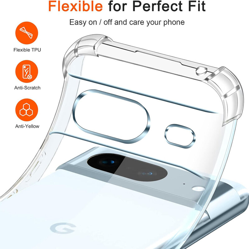 Husa Google Pixel 7 Techsuit Shockproof Clear Silicone, transparenta