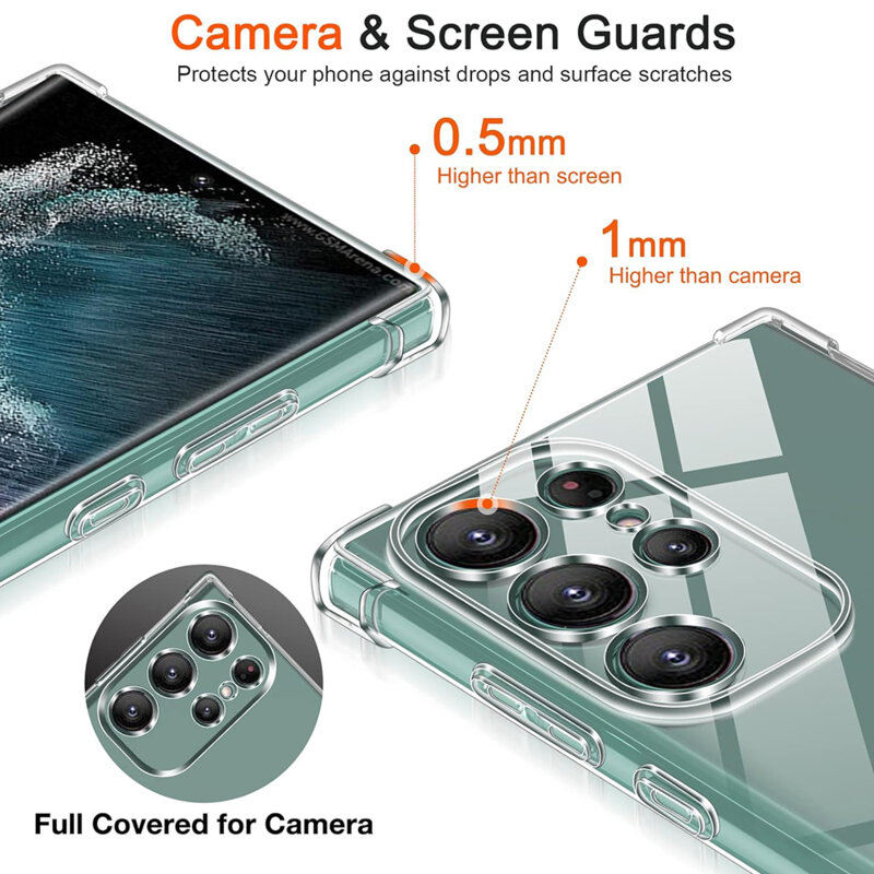 Husa Samsung Galaxy S22 Ultra 5G Techsuit Shockproof Clear Silicone, transparenta