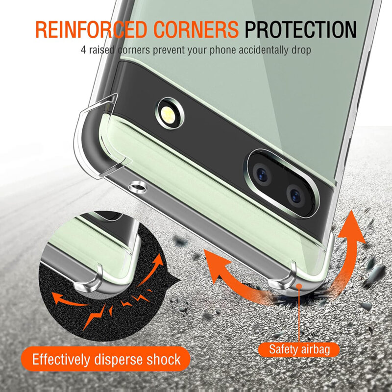Husa Google Pixel 6a Techsuit Shockproof Clear Silicone, transparenta