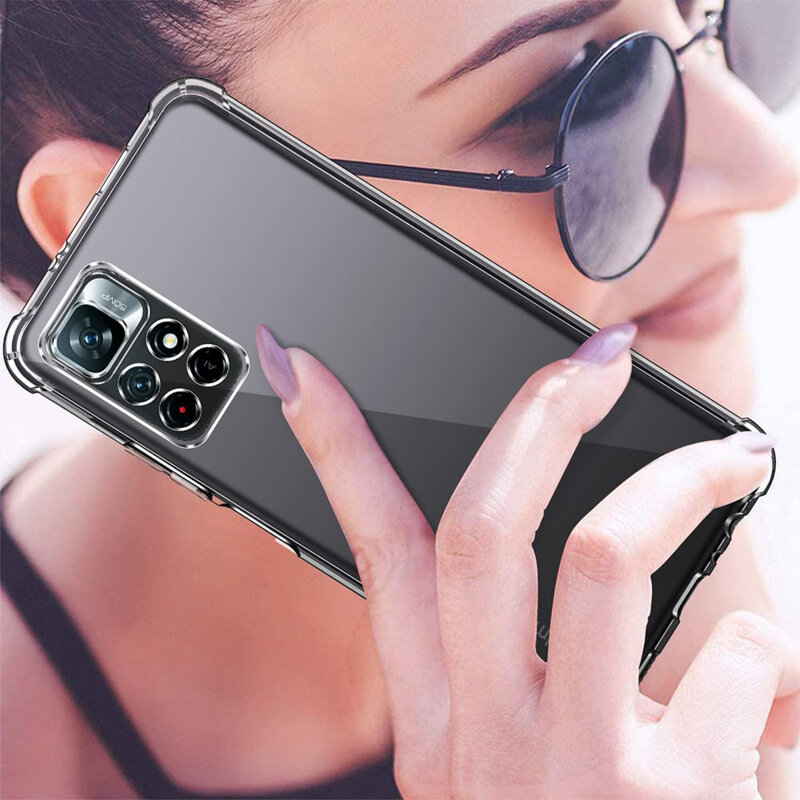 Husa Xiaomi Redmi Note 11 Techsuit Shockproof Clear Silicone, transparenta
