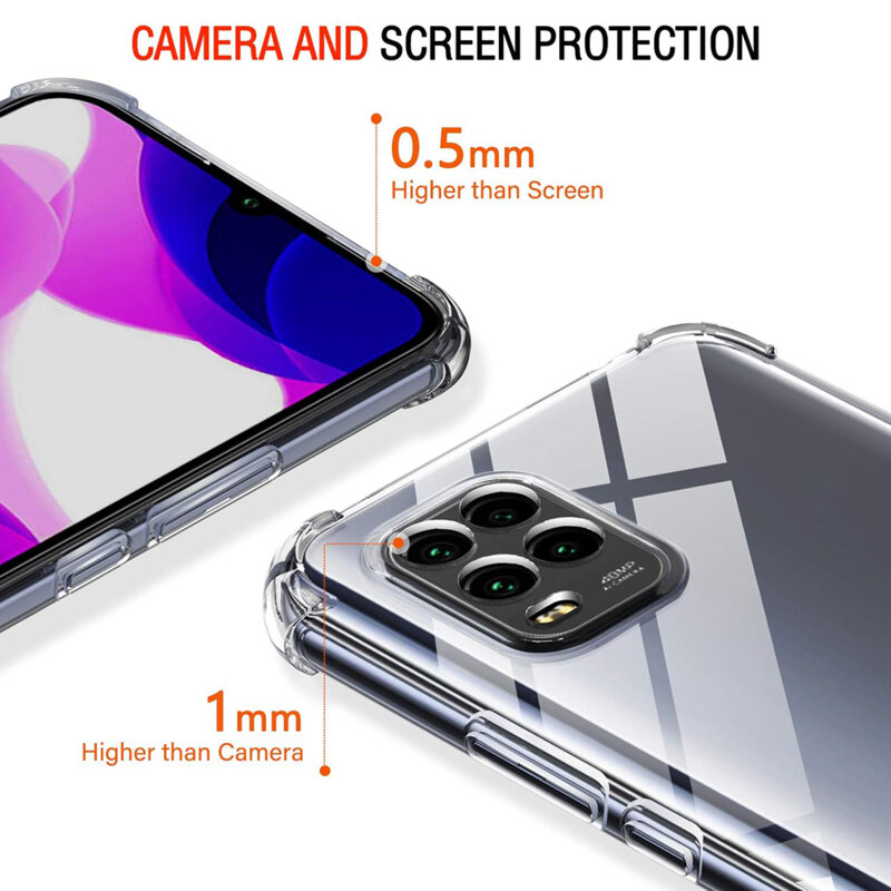 Husa Xiaomi Mi 10 Lite Techsuit Shockproof Clear Silicone, transparenta