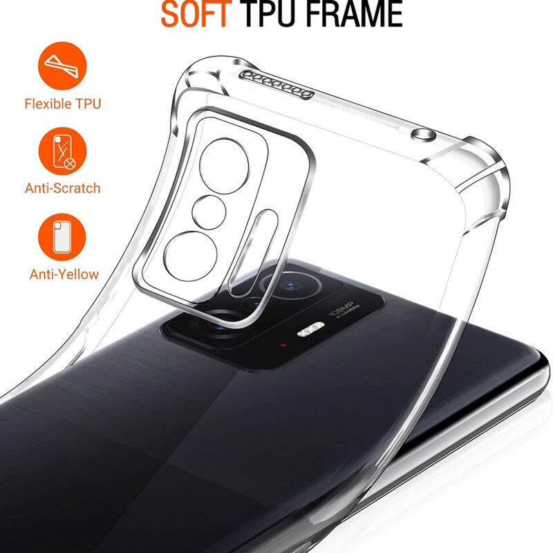Husa Xiaomi 11T Techsuit Shockproof Clear Silicone, transparenta