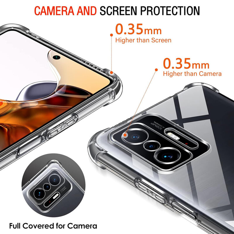 Husa Xiaomi 11T Techsuit Shockproof Clear Silicone, transparenta