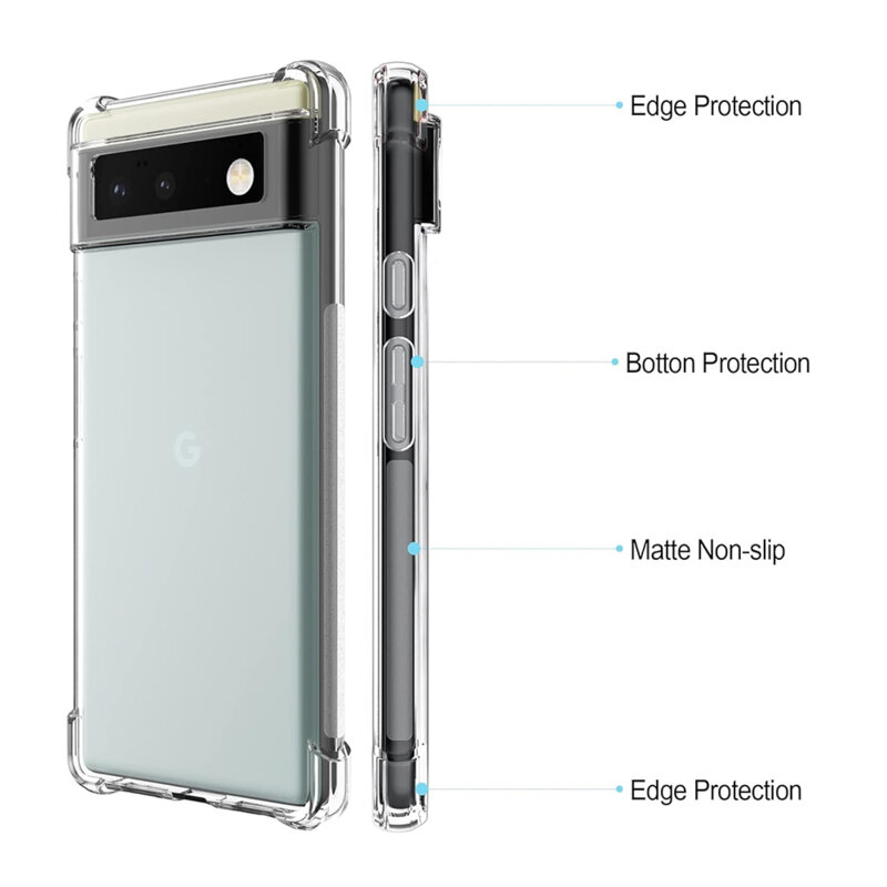 Husa Google Pixel 6 Techsuit Shockproof Clear Silicone, transparenta