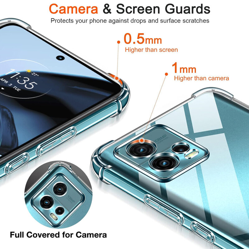 Husa Motorola Moto G72 Techsuit Shockproof Clear Silicone, transparenta