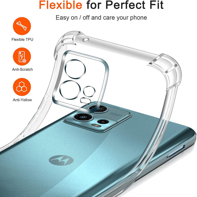Husa Motorola Moto G72 Techsuit Shockproof Clear Silicone, transparenta