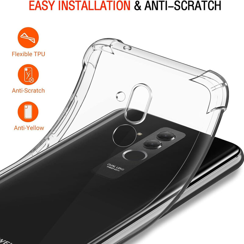 Husa Huawei Mate 20 Lite Techsuit Shockproof Clear Silicone, transparenta
