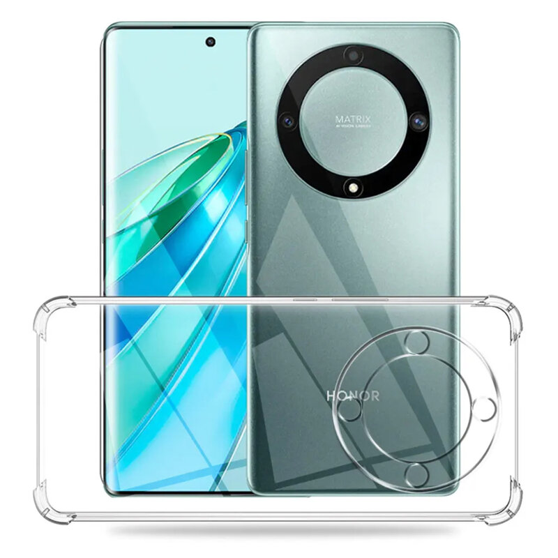Husa Honor X9a Techsuit Shockproof Clear Silicone, transparenta