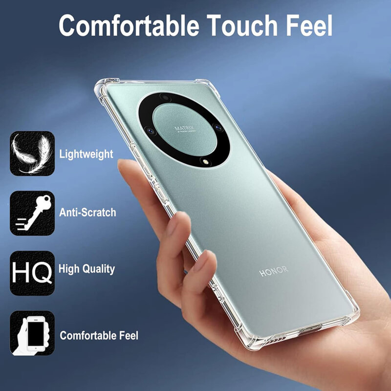 Husa Honor Magic5 Lite Techsuit Shockproof Clear Silicone, transparenta