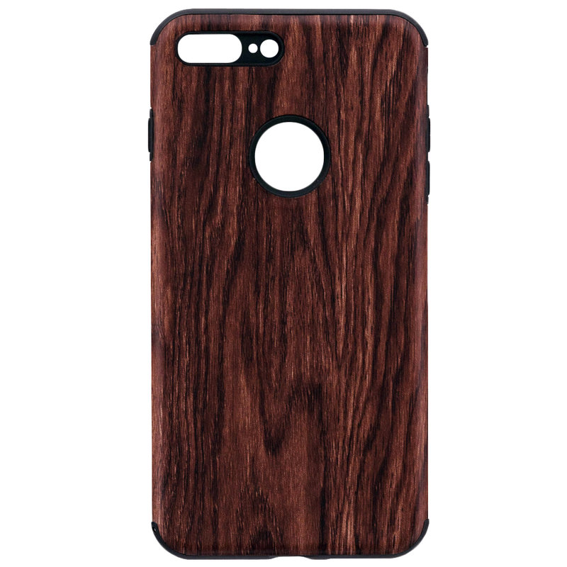 Husa iPhone 7 Plus TPU Wood Texture - Maro