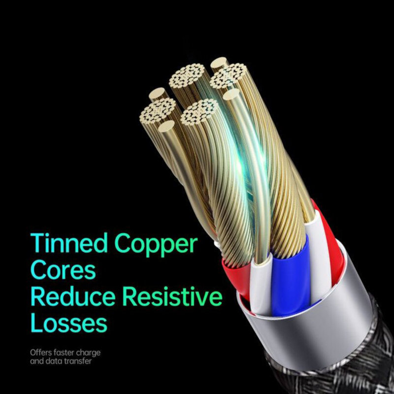 Cablu date 3in1 100W tip C, iPhone, Micro-USB Duzzona A4, gri