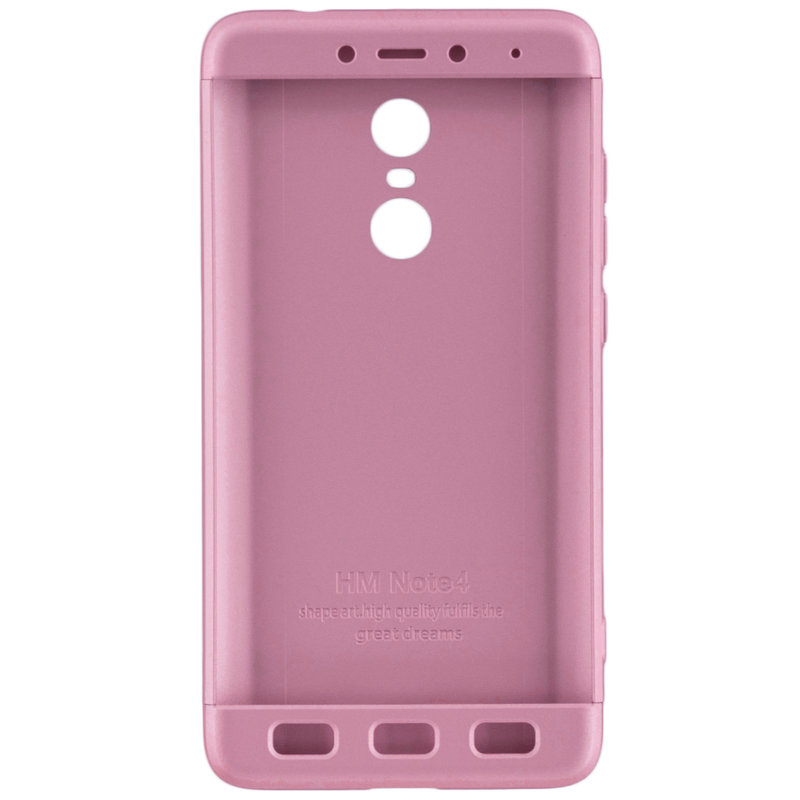 Husa Xiaomi Redmi Note 4 (MediaTek) Smart Case 360 Full Cover Rose Gold