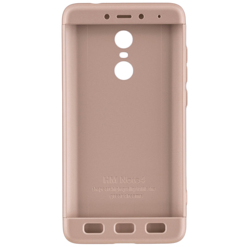 Husa Xiaomi Redmi Note 4 (MediaTek) Smart Case 360 Full Cover Auriu