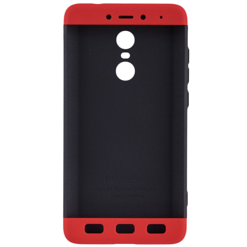 Husa Xiaomi Redmi Note 4 (MediaTek) Smart Case 360 Full Cover Negru-Rosu