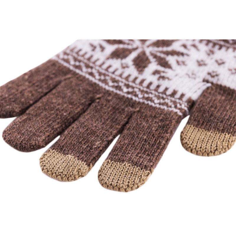 Manusi touchscreen unisex, Snow, acrilic, maro