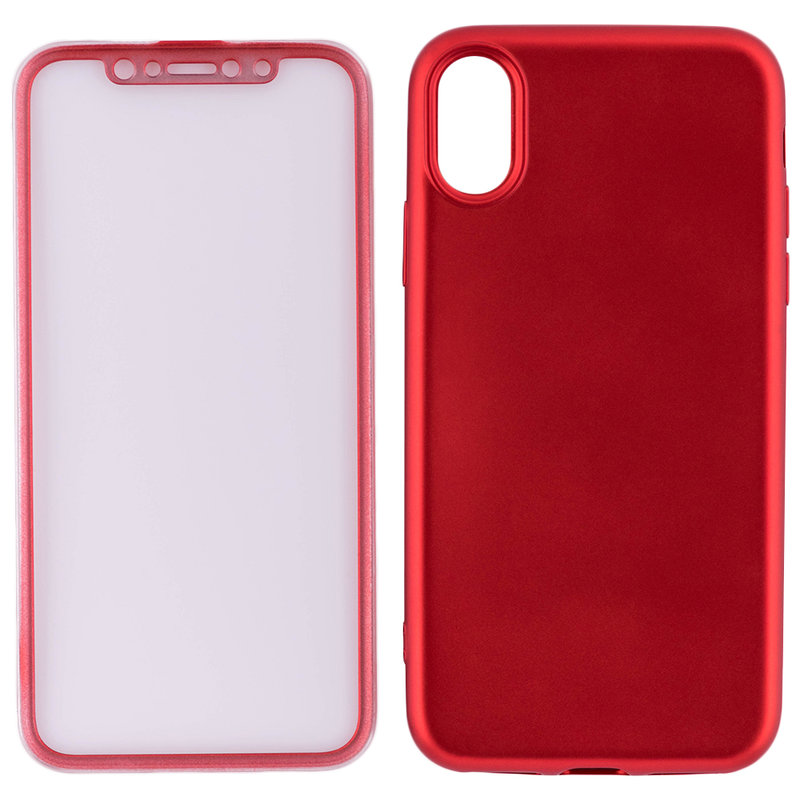 Husa iPhone X, iPhone 10 TPU Smart Case 360 Full Cover Rosu