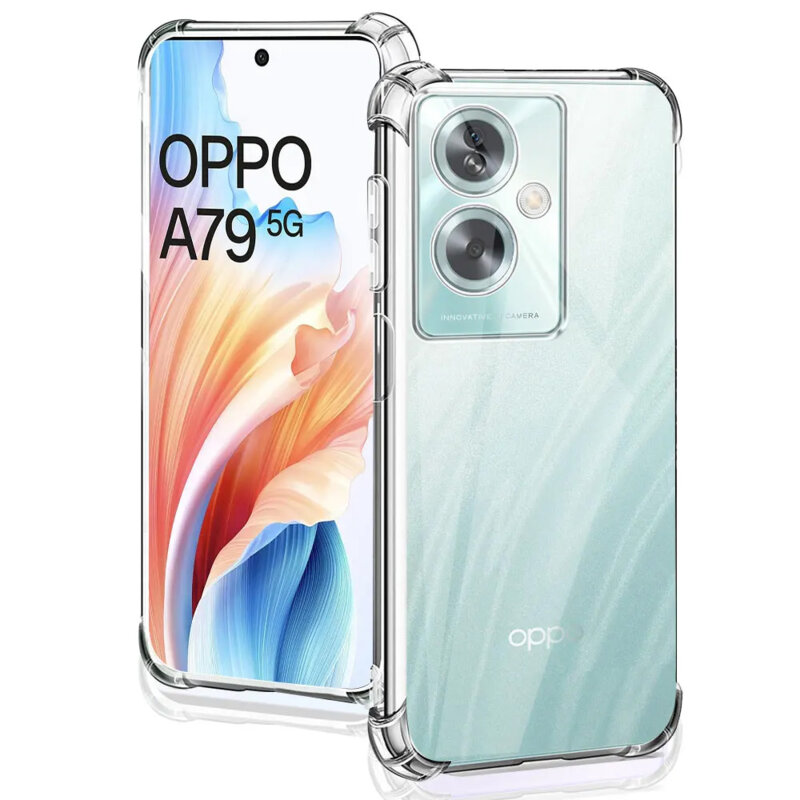 Husa Oppo A79 5G Techsuit Shockproof Clear Silicone, transparenta