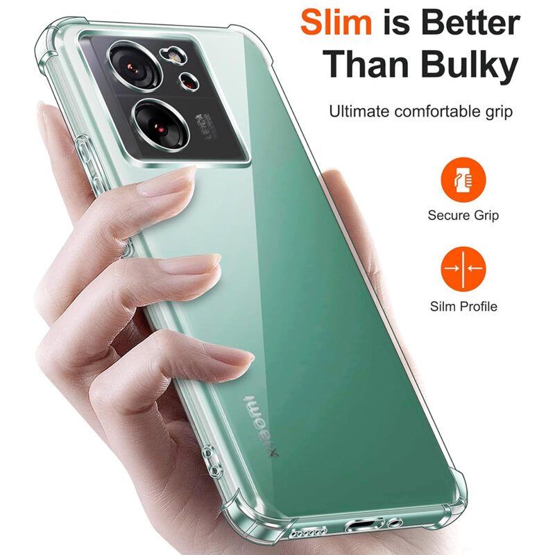 Husa Xiaomi 13T Techsuit Shockproof Clear Silicone, transparenta