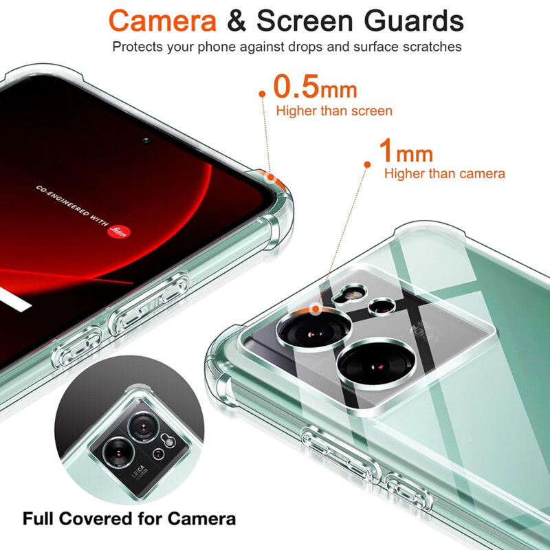 Husa Xiaomi 13T Techsuit Shockproof Clear Silicone, transparenta