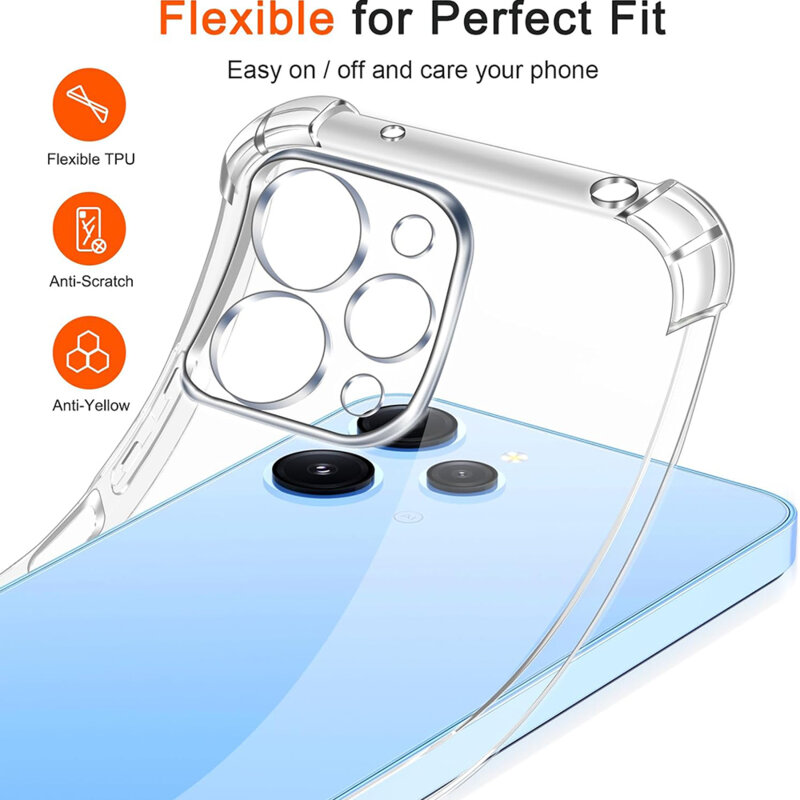 Husa Xiaomi Redmi 12 4G Techsuit Shockproof Clear Silicone, transparenta