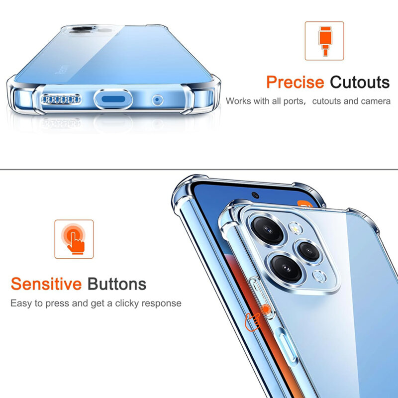 Husa Xiaomi Redmi 12 4G Techsuit Shockproof Clear Silicone, transparenta