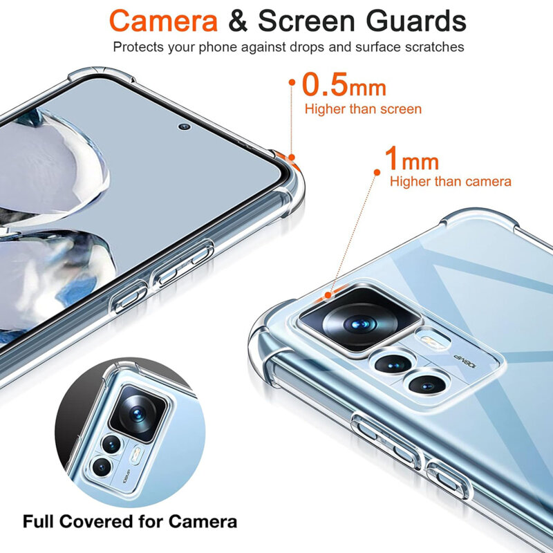 Husa Xiaomi 12T Techsuit Shockproof Clear Silicone, transparenta