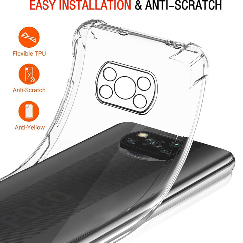 Husa Xiaomi Poco X3 Techsuit Shockproof Clear Silicone, transparenta