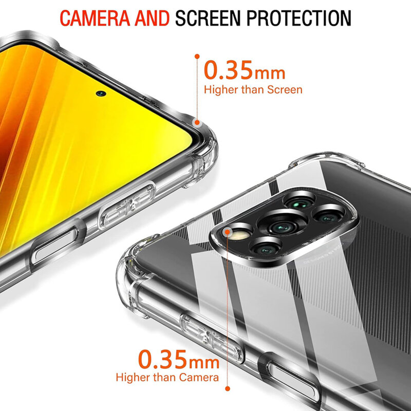 Husa Xiaomi Poco X3 Techsuit Shockproof Clear Silicone, transparenta