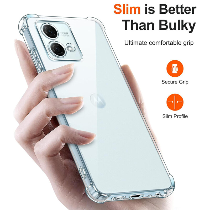 Husa Motorola Moto G84 Techsuit Shockproof Clear Silicone, transparenta