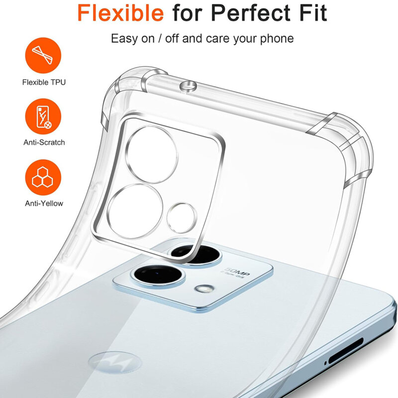 Husa Motorola Moto G84 Techsuit Shockproof Clear Silicone, transparenta