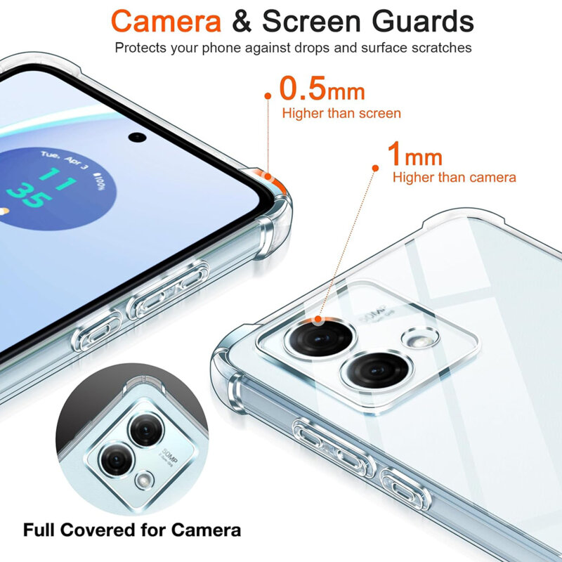 Husa Motorola Moto G84 Techsuit Shockproof Clear Silicone, transparenta