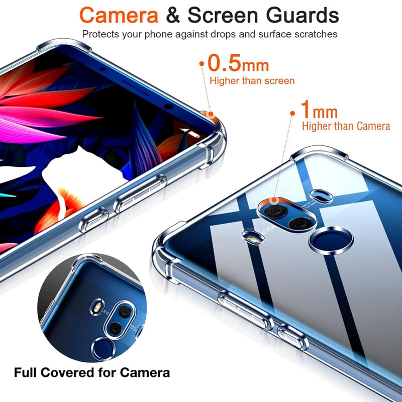 Husa Huawei Mate 10 Pro Techsuit Shockproof Clear Silicone, transparenta