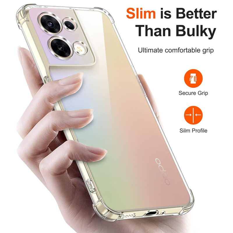 Husa Oppo Reno8 Techsuit Shockproof Clear Silicone, transparenta