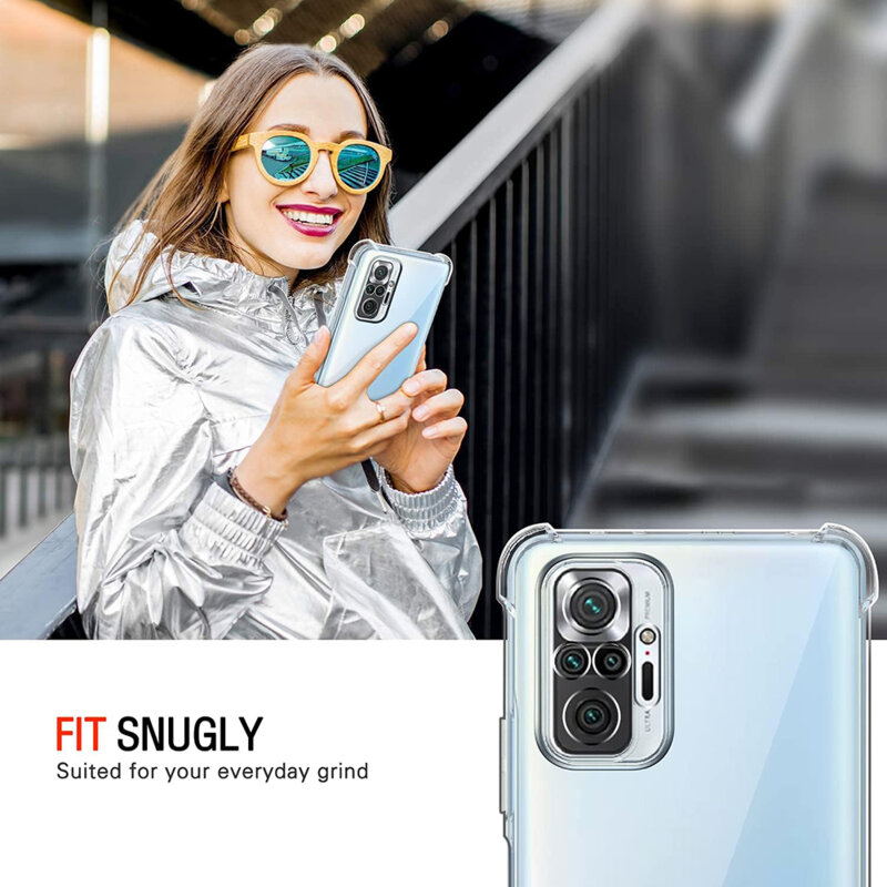 Husa Xiaomi Redmi Note 10 Pro Techsuit Shockproof Clear Silicone, transparenta