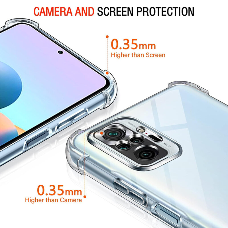 Husa Xiaomi Redmi Note 10 Pro Max Techsuit Shockproof Clear Silicone, transparenta
