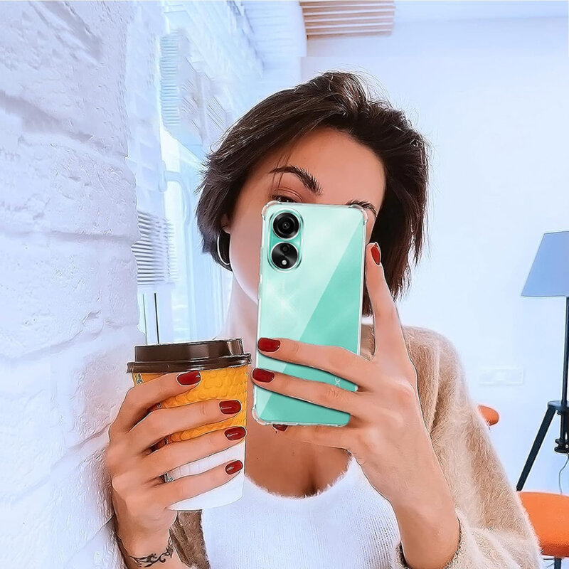 Husa Oppo A58 4G Techsuit Shockproof Clear Silicone, transparenta