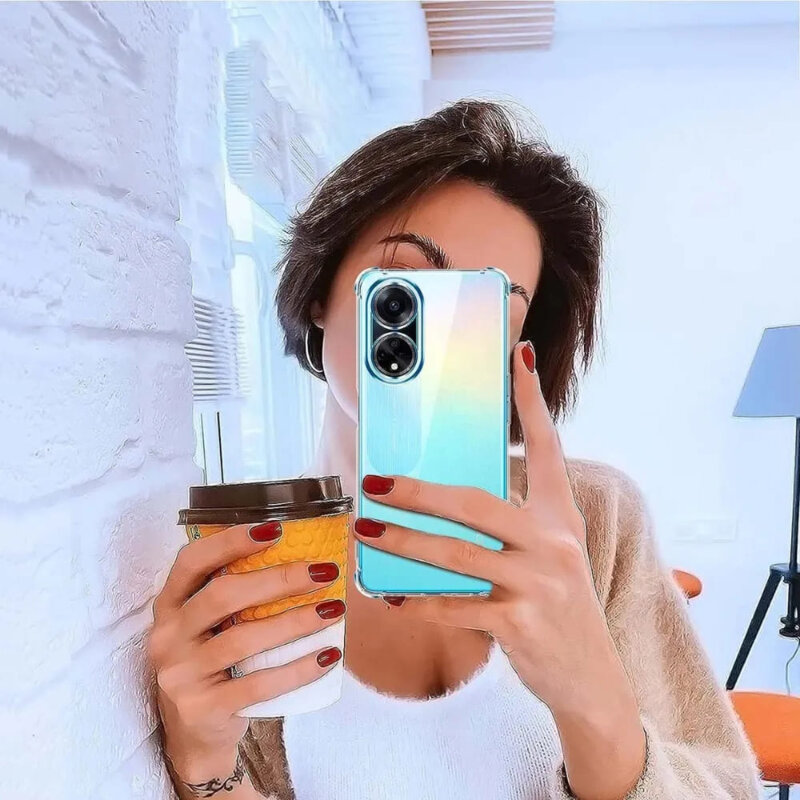 Husa Oppo A98 5G Techsuit Shockproof Clear Silicone, transparenta