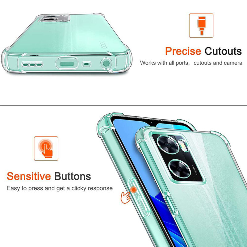 Husa Oppo A57s Techsuit Shockproof Clear Silicone, transparenta