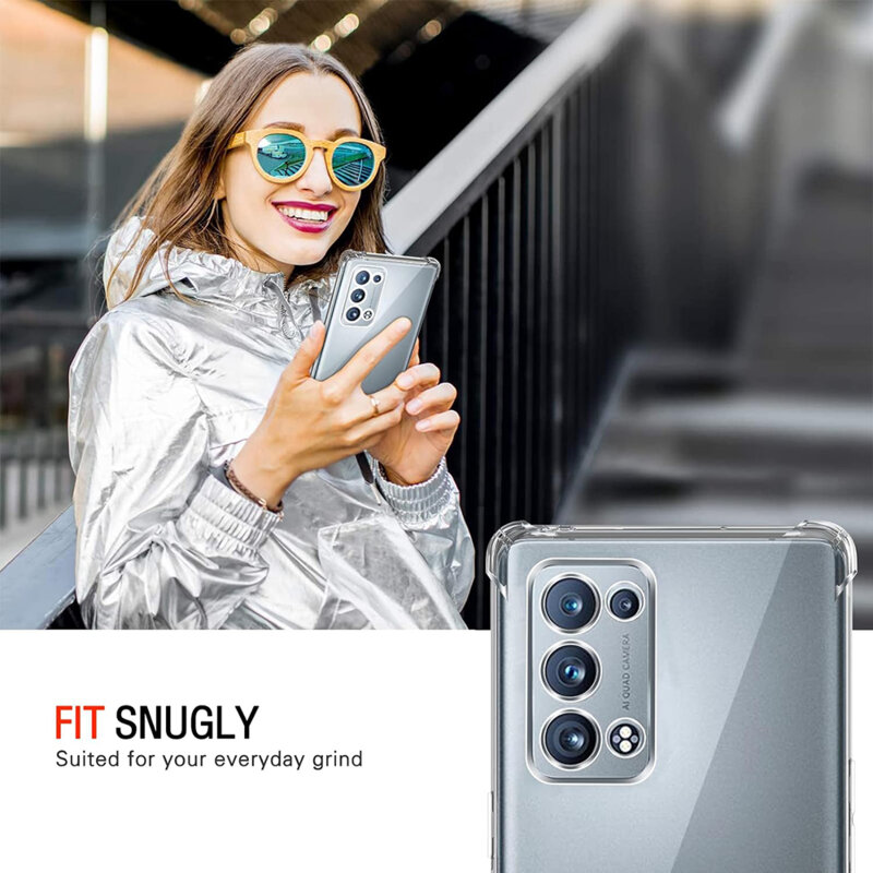 Husa Oppo Reno6 Pro 5G (Snapdragon) Techsuit Shockproof Clear Silicone, transparenta