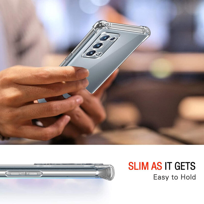 Husa Oppo Reno6 Pro 5G (Snapdragon) Techsuit Shockproof Clear Silicone, transparenta