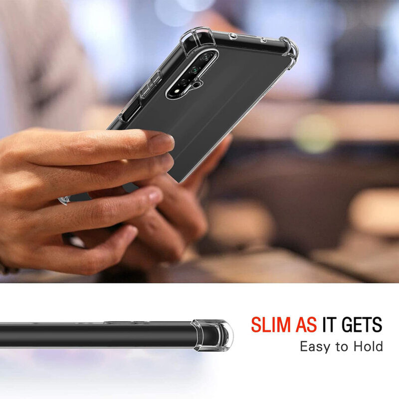 Husa Huawei Nova 5T Techsuit Shockproof Clear Silicone, transparenta