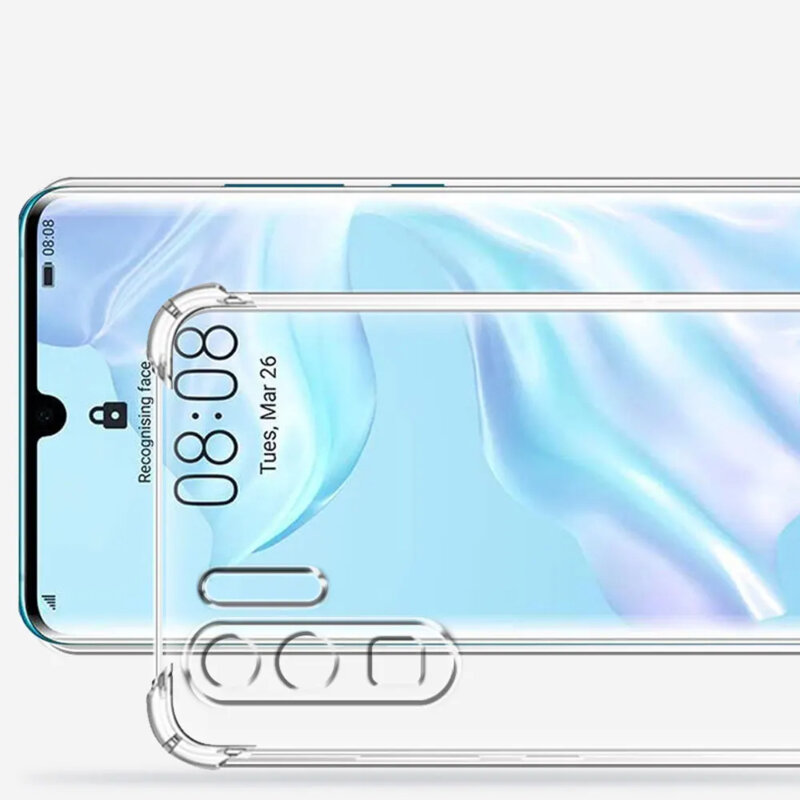 Husa Huawei P30 Pro Techsuit Shockproof Clear Silicone, transparenta